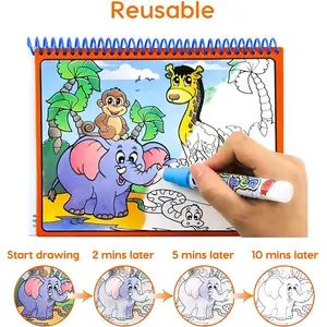 Aqua Graffiti Magical Watercolor Painting Paper Doodle And Plastic Spiral Drawing Book For Kids Fun