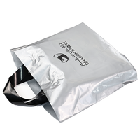 Promotionnel pas cher prix logo personnalisé gris fourre-tout en plastique épicerie cadeau shopping emballage vêtements boutique marchandise sac en plastique