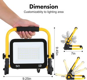50W 5000LM <b>LED</b> Work Light6000K IP66 Waterproof Flood <b>Light</b> Portable <b>Led</b> <b>Lights</b> for Outdoor <b>Workshop</b> Garage Construction WD-923 5 - Product Image 6
