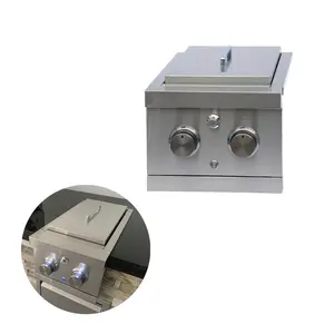 High end Portable Stainless Steel 304 build in Bbq gas Double Side Burner For Outdoor Kitchen Island