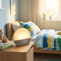 Machine sonore technologique avancée avec lumière de réveil, modes de couleur RVB haute performance, luminosité réglable, aide au sommeil de chevet