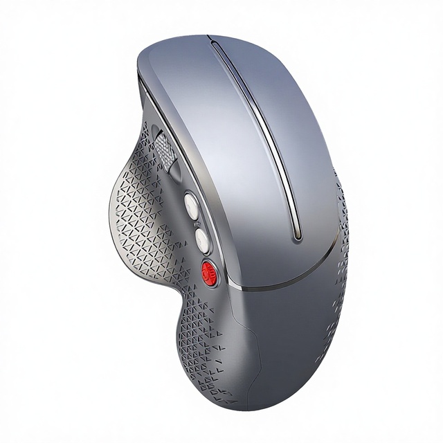 HXSJ T32 USB Receiver Wireless Mouse 2.4Ghz Vertical Ergonomic Design 6 Buttons Comfortable Side Metal Scroll Wheel Roller