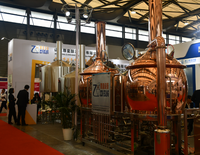 Équipement de micro-brasserie 500L, système de brassage en cuivre rouge pour la fabrication de bière