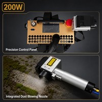 Machine de nettoyage au laser pulsé de 200 W avec batterie amovible, nettoyeur de rouille au laser à fibre portable pour l'entretien extérieur