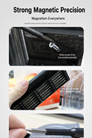 Jeu de tournevis magnétique 24-en-1 avec embouts de précision S2, finition nickel-chrome antirouille, manche en alliage d'aluminium pour téléphone et ordinateur portable