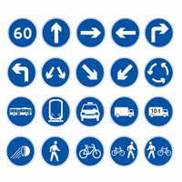 Ensemble de panneaux de signalisation routière bilingues obligatoires des Émirats arabes unis - Panneaux réglementaires réfléchissants en aluminium pour les routes et les zones urbaines des pays du CCG