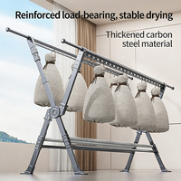 Séchoir à linge pliable et rétractable en aluminium pour sécher les vêtements, les serviettes, la literie, séchoir à linge gain de place