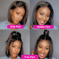 Perruques Bob Courtes en Cheveux Humains avec Dentelle Transparente HD 13x4, Perruques Courtes Bob en Dentelle Suisse HD, Perruques Courtes Pixie Cut pour Femmes