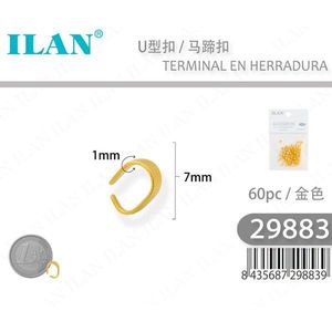 Fibbia a U ILAN 7mm Oro 60pz per Creazione di Gioielli - Product Image 3