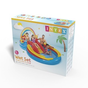 Glissade gonflable <span class=keywords><strong>INTEX</strong></span> 57453 en PVC en forme de huit arc-en-ciel <span class=keywords><strong>avec</strong></span> pulvérisation d'eau pour <span class=keywords><strong>piscine</strong></span> pour enfants, utilisation estivale - Product Image 4