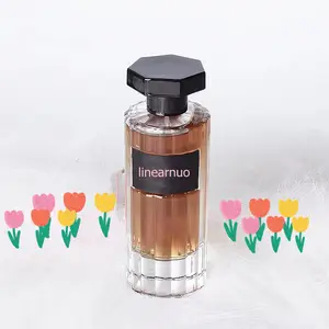 Botol Parfum Kaca Garis Vertikal Unik 100Ml Transparan Kustom Penjualan Terbaik Desain Baru dengan Pencetakan Logo