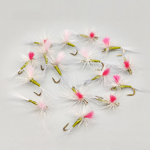 Leurres de pêche à la mouche secs professionnels Hi-Viz Parachute Adams # 16 leurres flottants à haute visibilité noués à la main pour la pêche à la truite, au chub et au grayling - Product Image 1