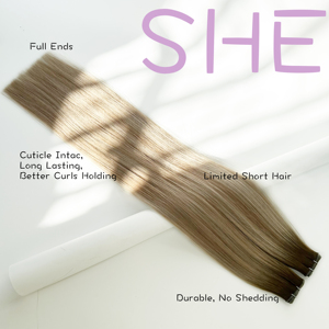 Extensiones de Cabello Humano Virgen Sin Procesar, Color Rubio Balayage con Raíz Oscura, 18, 20 y 22 Pulgadas, Invisibles, con Costura Delgada, Cortables - Product Image 2