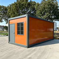 Maison conteneur portable préfabriquée en usine, mini-maison à grain de bois, salon plat pré-assemblé, prête à l'emploi