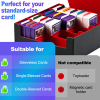 Boîte de rangement pour cartes de sport Juzi 2400+ Magic TCG PTCG avec couvercle amovible pour cartes non protégées, portable, en cuir PU, pour carrom