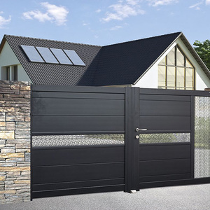<span class=keywords><strong>Portail</strong></span> battant motorisé en aluminium moderne pour entrée résidentielle, allée automatique, sécurité extérieure, robuste, thermolaqué - Product Image 2