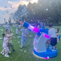 Máquina Interactiva de Burbujas de Humo, Equipo de Juegos Infantiles con Luces LED, Atracciones de Diversión al Aire Libre que Funcionan con Monedas