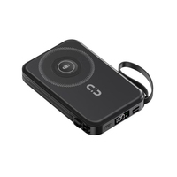 Power Bank Magnetik Nirkabel Portabel 10000mAh Dilengkapi 2 Kabel Dudukan Ponsel Lipat Layar Digital Pengisian Cepat