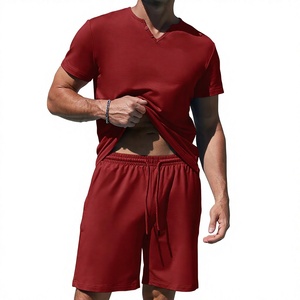 Ensemble été homme t-shirt col rond et short en coton à séchage rapide, style décontracté, en promotion à prix abordable - Product Image 2