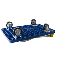 Chariot à plateforme pliable à quatre roues en métal robuste de 400 kg, certifié ISO, noir, 600x400 mm, avec roues en PU