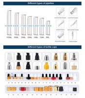 Flacon compte-gouttes élégant en verre transparent de 30 ml pour sérum facial, huile essentielle, soins de la peau, avec bouchon blanc, emballage cosmétique