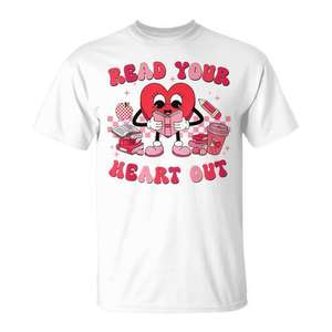T-shirt « Read Your Heart Out » pour la Saint-Valentin, pour les enseignants et les amoureux des livres - Product Image 1