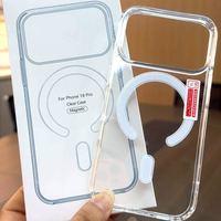 Nouvelle arrivée, coque de téléphone transparente en TPU acrylique pour iPhone 16e 17 Air, anti-jaunissement, coque magnétique transparente pour iPhone 18 Pro Max