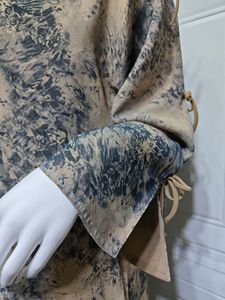 Fabricant Yibaoli 2025 Ramadan Abaya Robe Modeste Ouverte Devant 3 Couleurs Abaya Kimono en Mousseline Motifs Avec <span class=keywords><strong>Hijab</strong></span> Foulard Assorti - Product Image 6