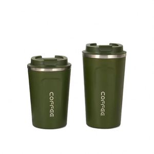 Gobelet à café classique en acier inoxydable mat, isolé sous vide, avec couvercle à clapet anti-fuite, écologique, portable, pour les voyages - Product Image 3