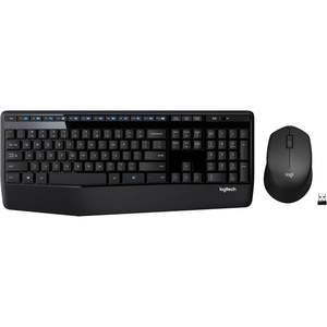 Pour MK345 Combo clavier et souris ergonomiques sans fil avec touches multifonctions 104 touches Repose-poignets pour PC/ordinateur portable Noir - Product Image 1