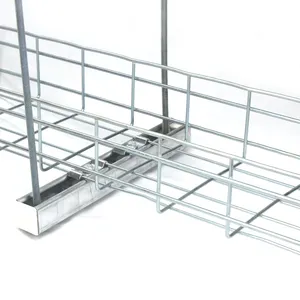 Galvanized grid bridge open double-layer mesh wire tray