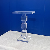 Table basse cube en acrylique de luxe moderne, durable, transparente, décorative et multifonctionnelle pour la maison, la chambre et le salon