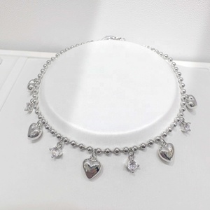 Pulsera de Plata de Ley 925 Personalizada con Dije de Corazón, Grabado, con Circonitas, Bañada en Oro de 18k, para Niñas, Venta al por Mayor, Colección Verano - Product Image 5