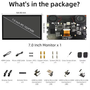 Módulo de pantalla LCD IPS 1024*600 de 7 pulgadas para Raspberry <span class=keywords><strong>Pi</strong></span>, pantalla táctil capacitiva con altavoces, 1 unidad - Product Image 6