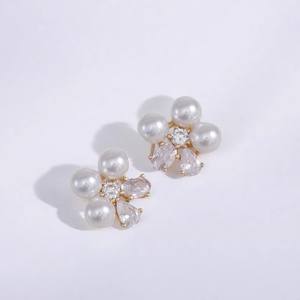 Boucles d'oreilles fines à clous 22584DIY en argent S925, perles de 6-7 mm, support creux, accessoires pour perles multiples, pour bijoux en argent - Product Image 3