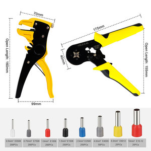 Kit de pinces à sertir isolées pour cosses de câbles de batterie avec 1200 embouts de câble HSC8 - Product Image 2