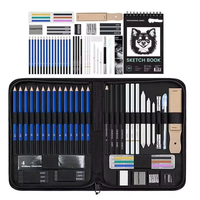 Kit de Dessin Professionnel Durable 48 Pièces – Crayons à Dessiner, Crayons Fusain et Taille-Crayon avec Sac – Fabriqué en Chine