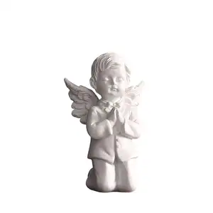 Resin Praying Angel little boy Statue Desk bookcase Living Room Bedroom Decoration Family Friend Figurines