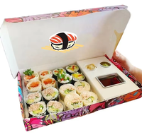 Boîte à lunch à emporter pour sushis avec séparateur Boîte à emporter pour petit déjeuner de restauration rapide personnalisée Offre Spéciale boîte à papier pour tiroir à sushi délicieux
