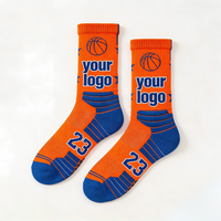 Chaussettes de compression pour jeunes joueurs de basketball, antibactériennes, antidérapantes, avec coussin en tissu éponge, respirantes, en maille, évacuant l'humidité, lettres personnalisées
