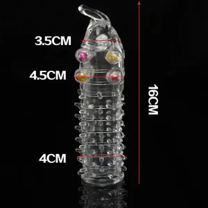 Condones de Cristal 3D con Púas Grandes para Pene, Anillo para Pene con Espinas para Agrandar el Pene y Retrasar la Eyaculación, para la Vida Sexual en Pareja - Product Image 2