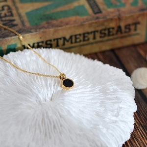 Collar de Moda para Mujer, Cadena de Clavícula de Acero Inoxidable, Colgante de Concha Natural Blanca Fritillaria, Chapado en Oro de 18K - Product Image 4