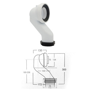 Tubo de Conversión para Inodoro de Pared Aojiele, Tubo Grande en Forma de Signo de Interrogación, Material PP, Fácil Instalación, Tubo de Drenaje para Piso - Product Image 3