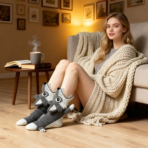 <span class=keywords><strong>Calcetines</strong></span> Divertidos de Lobo 3D, <span class=keywords><strong>Calcetines</strong></span> con Diseño de Mordida de Animal, Ideas Creativas para Regalos de Navidad, <span class=keywords><strong>Calcetines</strong></span> de Ganchillo con Forma de Lobo Gris, Regalo de Cumpleaños - Product Image 5