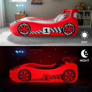 Light Up Red Race <b>Car</b> Kids <b>Inflatable</b> Travel Bed for Toddlers Camping Home Hotel - Product Image 5