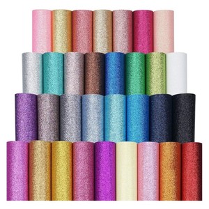 One Roll Sparkle Glitter Surface Solid Leather Fabric Sheets <strong>Large</strong> Size for Leather Earrings <strong>Bows</strong> Wallets DIY Project - Product Image 1