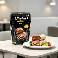 Sacs d'emballage pour café avec logo personnalisé imprimé, pochettes verticales en PE Mylar avec fermeture éclair, résistantes à l'humidité, 100g 500g, pour aliments (viande)