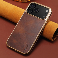 Coque de téléphone pour iPhone 18 Pro Max, électroplaquée, toucher lisse, cuir de luxe, compatible avec les modèles 17, 16 Plus, 15, 14, 13, 12