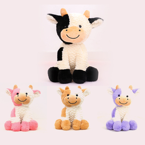 Dessin animé mignon noir blanc/rose/marron/violet vache en peluche Animal canapé décoration coussin poupée bétail cadeau d'anniversaire pour fille enfants - Product Image 1