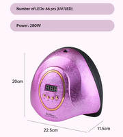 Lampe à ongles UV LED électrique haute puissance, lumière rouge, capteur intelligent, séchage rapide, photothérapie, sécheuse pour vernis gel, salon, usage domestique